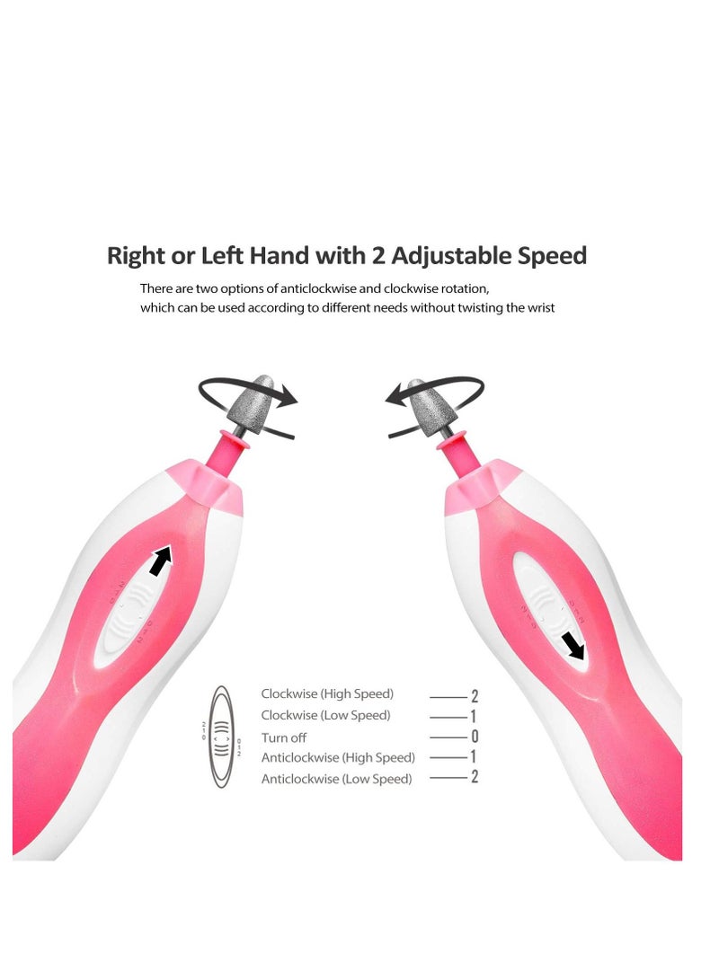 KASTWAVE Electric Nail File Shaper Pedicure Manicure Set Portable with 5 Pcs Attachment for Care of Hands and Feet - Image 2