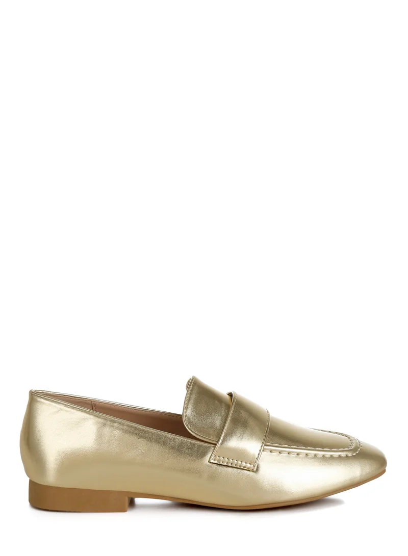 London Rag Flat Heel Loafers in Gold