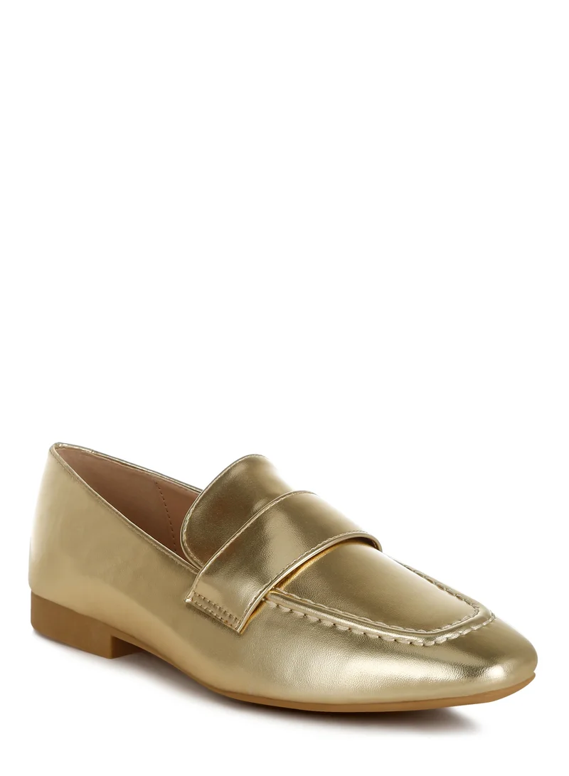 London Rag Flat Heel Loafers in Gold