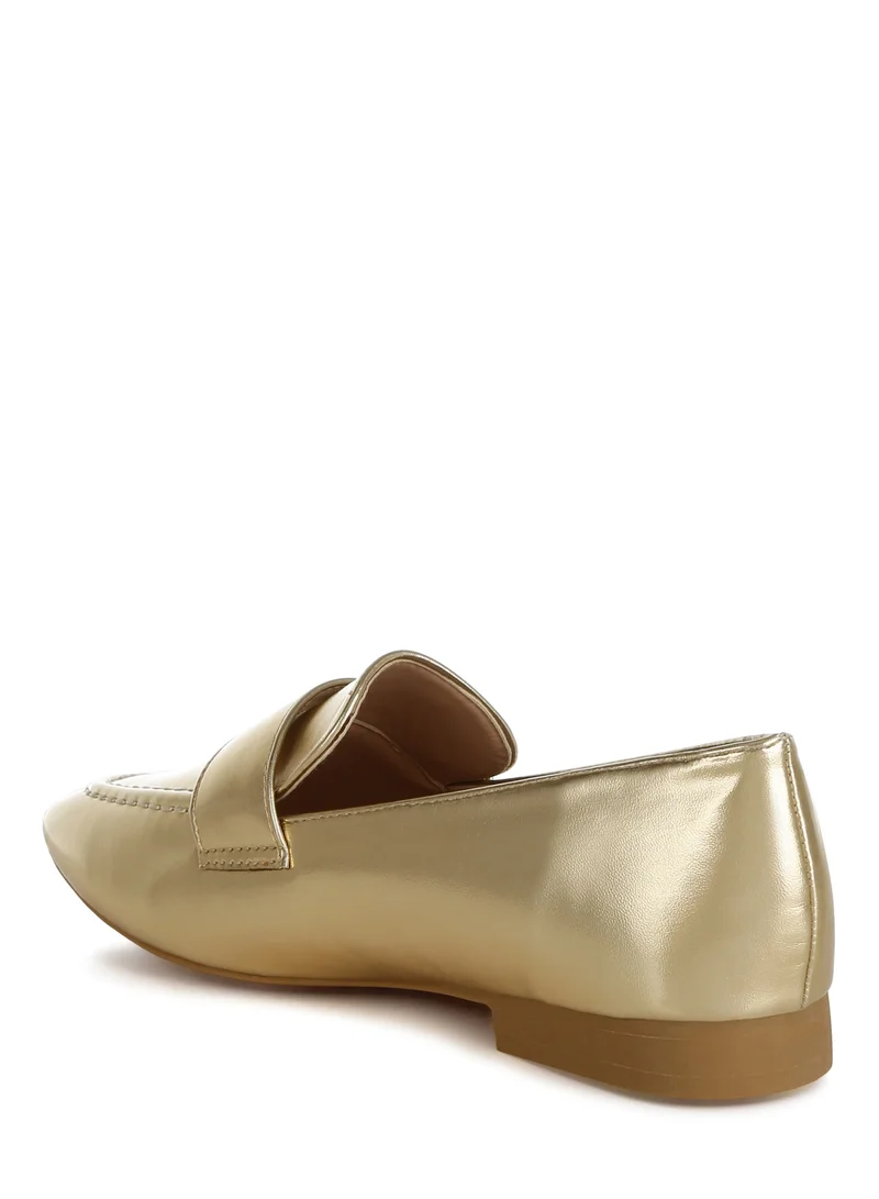London Rag Flat Heel Loafers in Gold