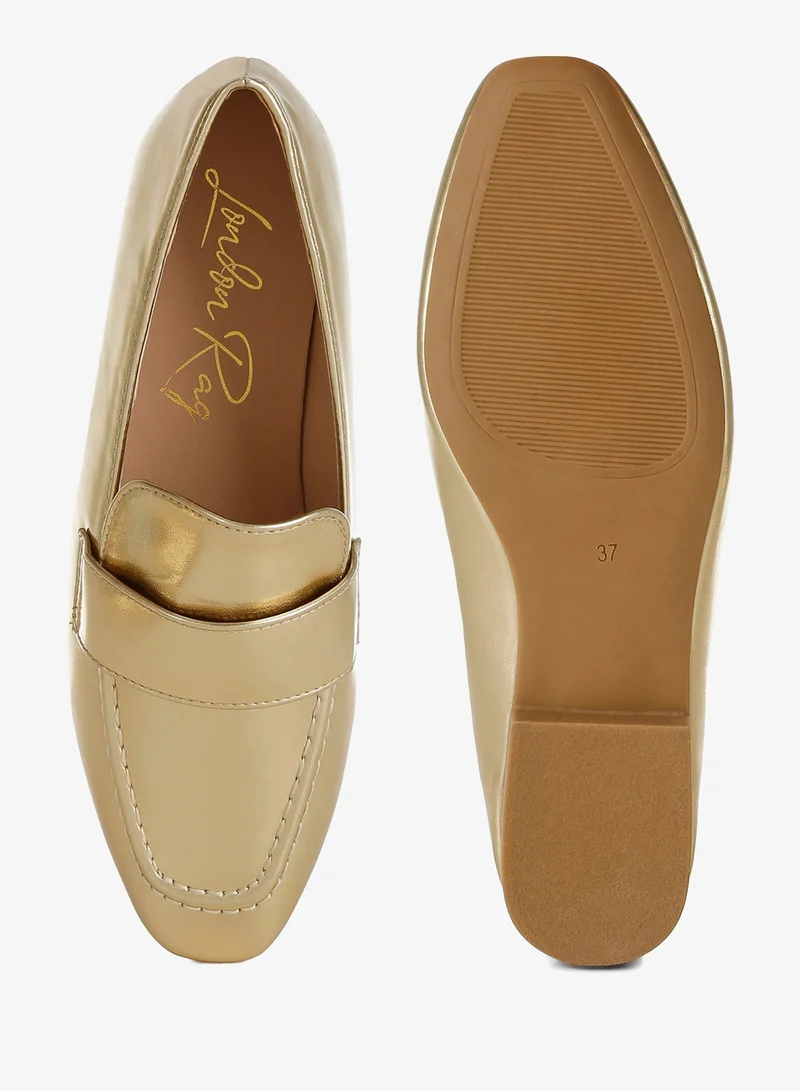 London Rag Gold Flat Heel Loafers in Gold for Women | Best Price UAE