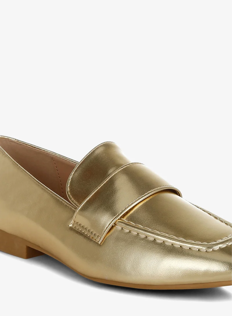 London Rag Gold Flat Heel Loafers in Gold for Women | Best Price UAE