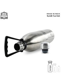 Atlasware Water bottle with a capacity of 1000 ml, stainless steel water bottle that keeps cold for 82 hours and keeps heat for 34 hours, Silver  - Image 4