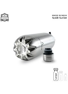 Atlasware Water bottle with a capacity of 1000 ml, stainless steel water bottle that keeps cold for 82 hours and keeps heat for 34 hours, Silver  - Image 5