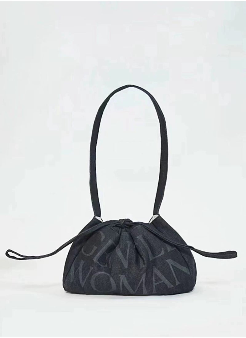 GENTLE WOMAN Gentle Woman Dumpling bag Denim drawstring shoulder bag  - Image 1