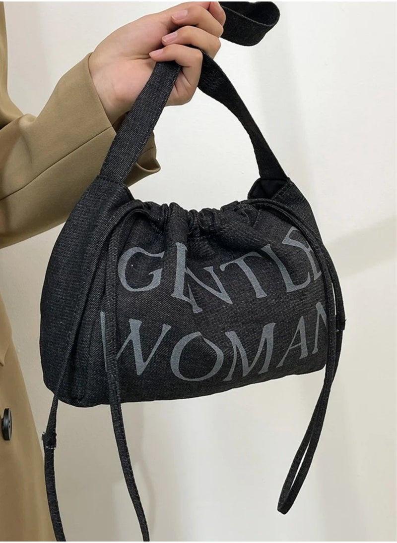 Gentle Woman Dumpling bag Denim drawstring shoulder bag - pzsku/Z89063F81B5F0750F9536Z/45/_/1726040580/fec2b5dd-31d3-44b8-85c5-19abbb032bee