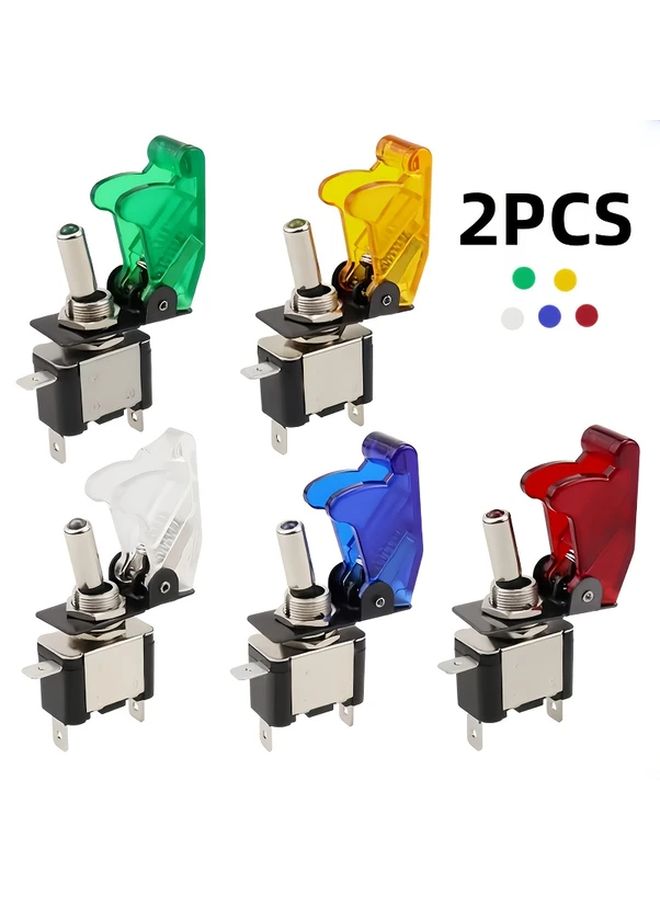 2Pcs Heavy Duty SPST Toggle Rocker Switches Blue ON OFF for Marine Boat - Image 1