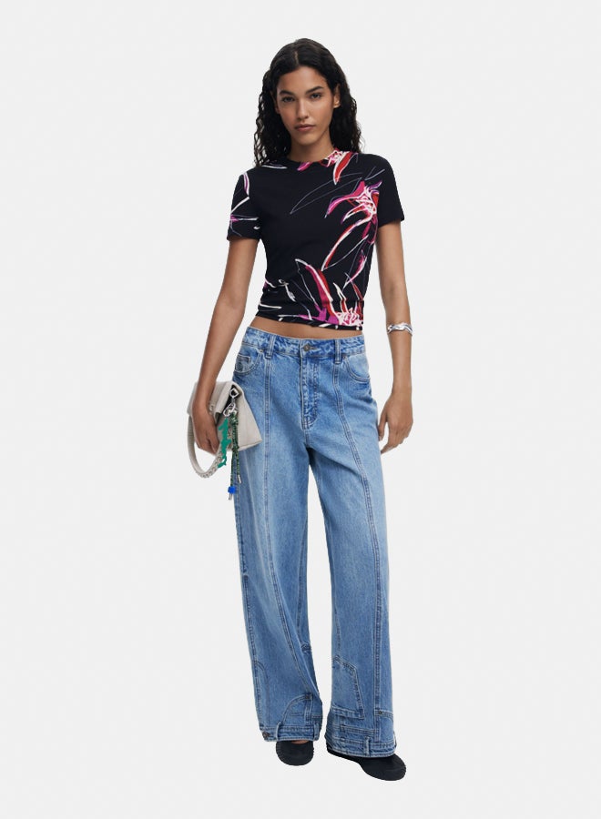 DESIGUAL Abstract floral T-shirt - Image 1