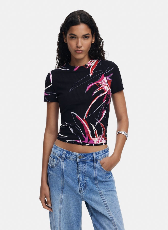 DESIGUAL Abstract floral T-shirt - Image 2