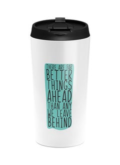 LIT Stainless Steel Look Ahead Leave Behind Positive Message Quote With Words Tumbler  - Image 1