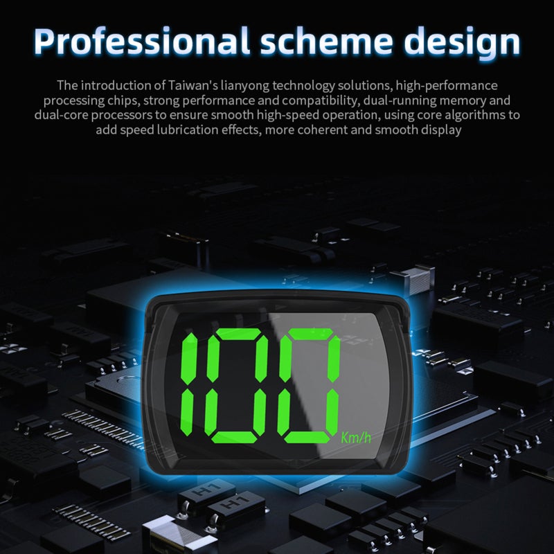 مقياس سرعة GPS: شاشة LED عالية الوضوح سوداء كبيرة - شرائح مزدوجة GPS+بيدو مع معدل تحديث 10 هرتز، طاقة USB قابلة للربط والاستخدام دون تدمير لسائقي السيارات - Image 2