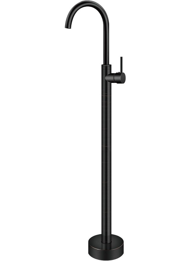 Aolemi Oil Rubbed Bronze Freestanding Tub Filler Floor Mounted Single Handle Bathtub Faucet Single Lever Brass Mixer Tap - Image 1