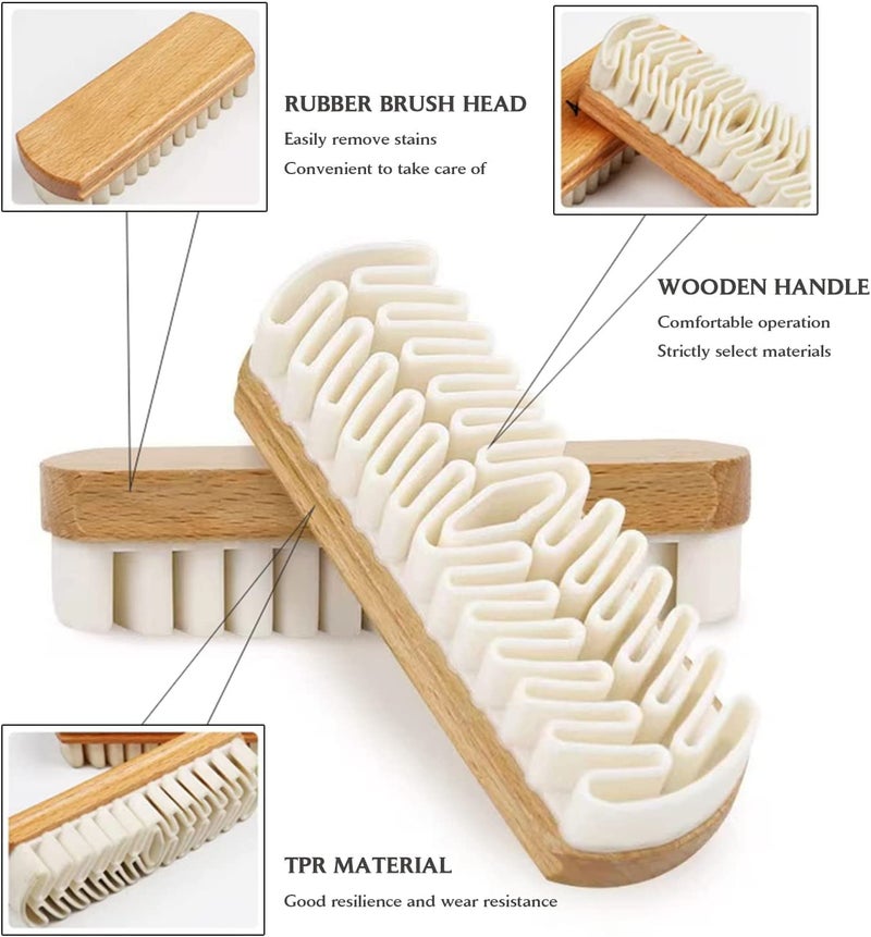 Afrodite TPR Suede Shoe Cleaning Brush, Dry-Brushing for Dust Removal, Magic Silicone Wood Brush for Cleaning Suede/Nubuck/Leather Material of Shoes Bags and Clothes (1PC) - Image 2