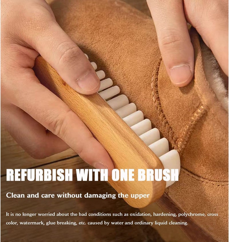 Afrodite TPR Suede Shoe Cleaning Brush, Dry-Brushing for Dust Removal, Magic Silicone Wood Brush for Cleaning Suede/Nubuck/Leather Material of Shoes Bags and Clothes (1PC) - Image 4