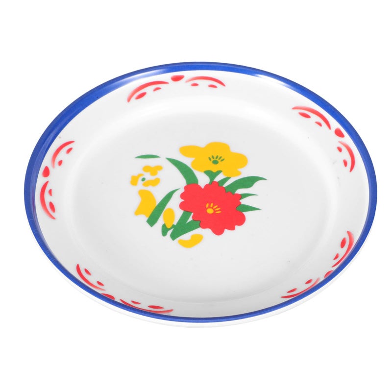 Melamine Appetizer Plates Floral Stackable Unbreakable Serving Trays for Picnic Outdoor Use - Image 2