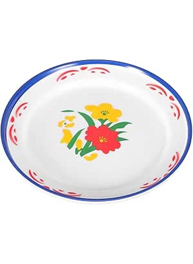 Melamine Appetizer Plates Floral Stackable Unbreakable Serving Trays for Picnic Outdoor Use - Image 1