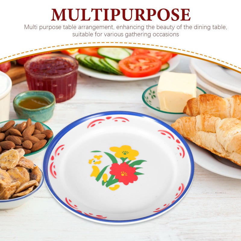 Melamine Appetizer Plates Floral Stackable Unbreakable Serving Trays for Picnic Outdoor Use - Image 4