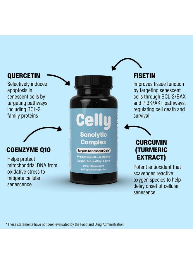 Celly Senolytic Complex | Longevity Supplement for Healthy Aging and Cellular Health with Quercetin and Fisetin | Targets Senescent Cells | 30 Servings | Non-GMO & 3rd Party Tested - Image 3