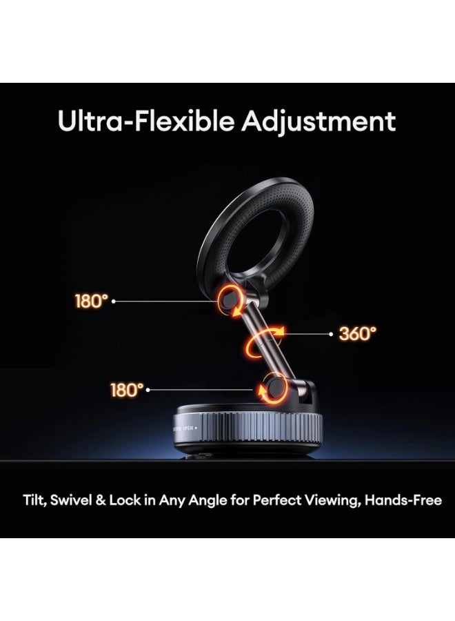 r Magnetic Suction Cup Phone Mount for Magsafe, 360° Adjustable Magnetic Car Phone Holder, Pocket Size Foldable Car Mount, Cell Phone Holders for Your Car for iPhone 17 16 15 14 13 12 Series - Image 2