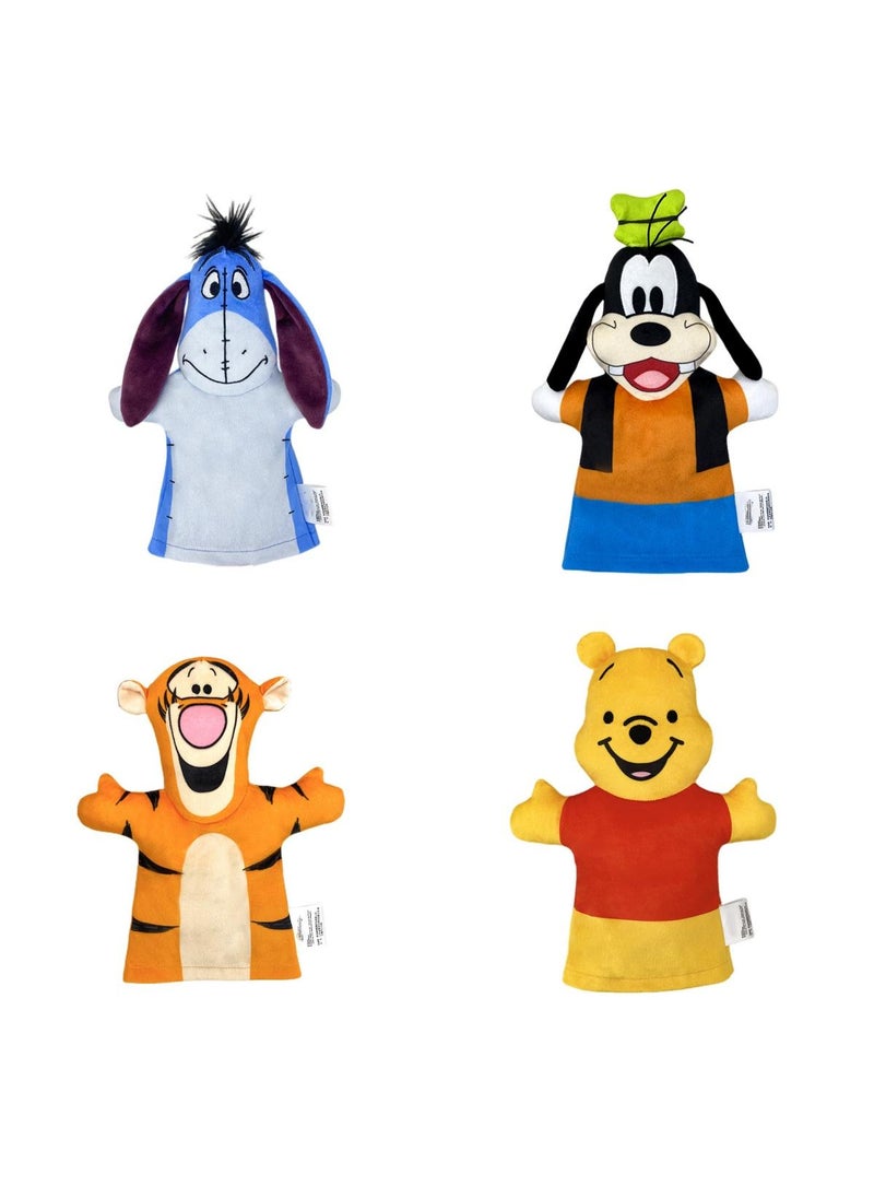 Y&D - 4 Pieces Disney Winnie Bear And Friends Soft Hand Puppets Set Parent Child Interactive Plush Toy Role Playing - Image 1
