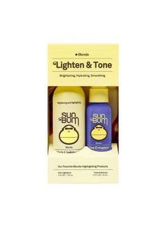 Sun Bum Lighten And Tone Kit ; Blonde Hair Lightener And Tone Enhancer Travel Kit ; Vegan Paraben Gluten And Cruelty Free  - Image 1