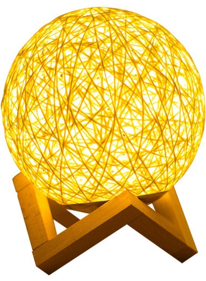 NIBEMINENT 3D USB LED Moon Lamp With Stand Yellow/Brown 15cm - Image 1