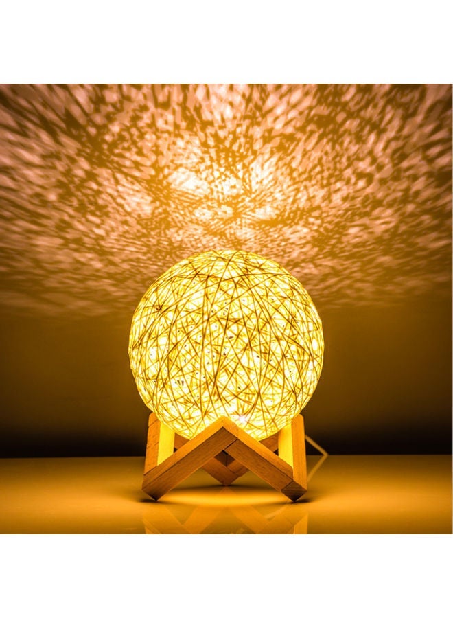 NIBEMINENT 3D USB LED Moon Lamp With Stand Yellow/Brown 15cm - Image 2