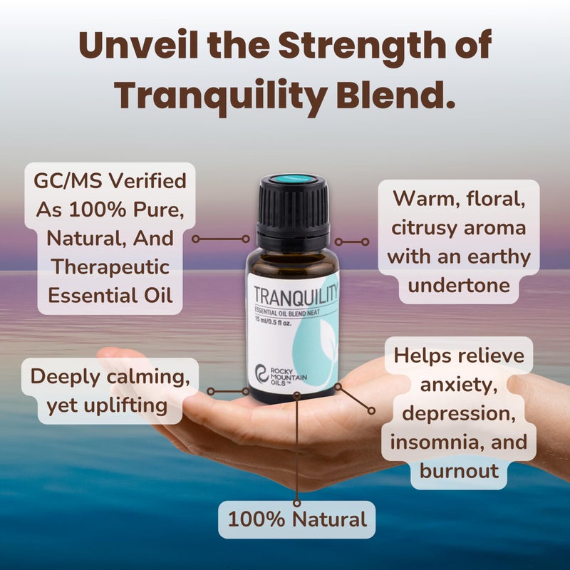 Rocky Mountain Oils Tranquility Essential Oil Blend - Essential Oils for Diffuser, Topical, and Home - Essential Oils to Promote Restful Nights - 15ml - Image 2