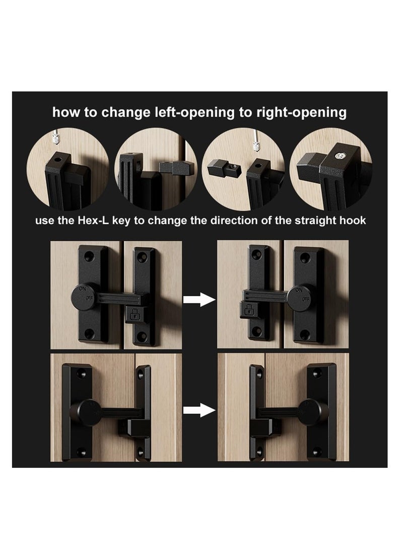 SYOSI Flip Latch Lock, 90/180 Degree Left/Right-Opening Sliding/Swinging Door Lock Bolt for Home Security Gate Barn Garage Garden Fence Shed Window Cabinet Flip Gate Latches Hardware (Black+Luminous) - Image 1