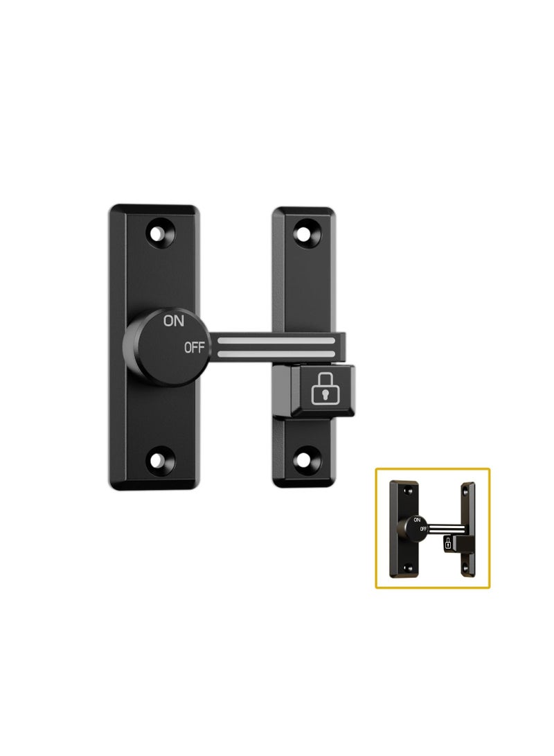 SYOSI Flip Latch Lock, 90/180 Degree Left/Right-Opening Sliding/Swinging Door Lock Bolt for Home Security Gate Barn Garage Garden Fence Shed Window Cabinet Flip Gate Latches Hardware (Black+Luminous) - Image 2
