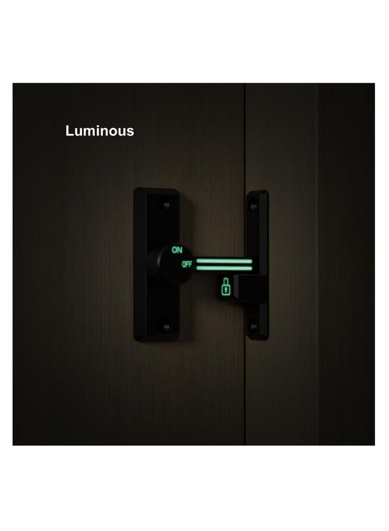 SYOSI Flip Latch Lock, 90/180 Degree Left/Right-Opening Sliding/Swinging Door Lock Bolt for Home Security Gate Barn Garage Garden Fence Shed Window Cabinet Flip Gate Latches Hardware (Black+Luminous) - Image 3