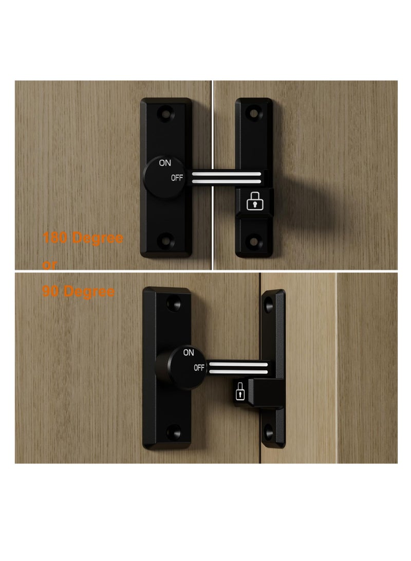 SYOSI Flip Latch Lock, 90/180 Degree Left/Right-Opening Sliding/Swinging Door Lock Bolt for Home Security Gate Barn Garage Garden Fence Shed Window Cabinet Flip Gate Latches Hardware (Black+Luminous) - Image 4