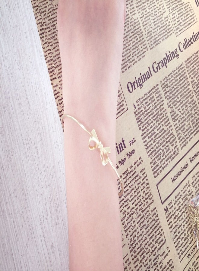 NOUMANDA Fashion Dainty Bow Bracelets Bangles Infinity Bracelets for Women Friendship Gifts (gold) - Image 3