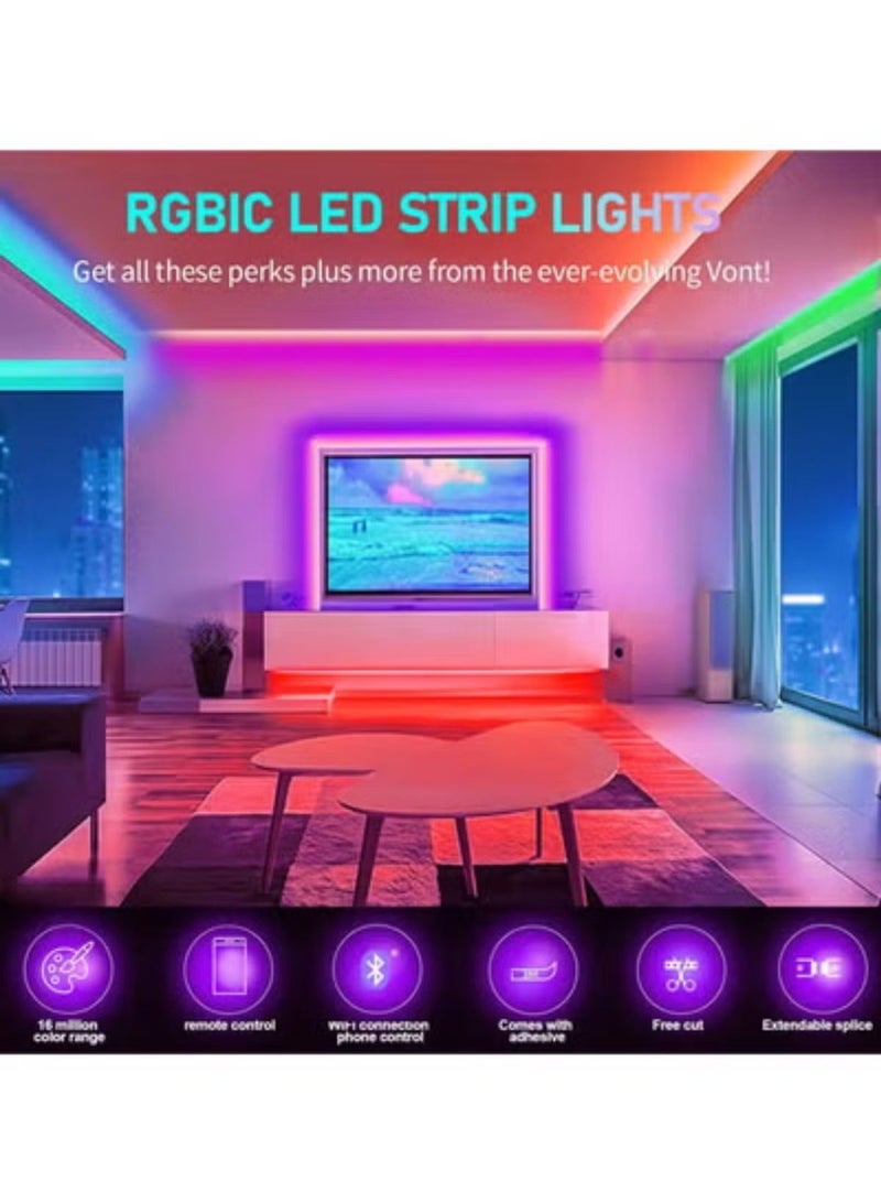 سلسلة أضواء LED RGB بطول 5 أمتار لإضاءة شجرة الكريسماس وإضاءة رأس السنة الجديدة - Image 2