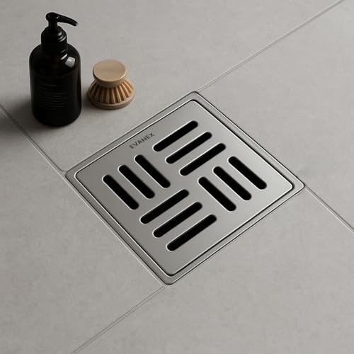 Evanex Floor Square Drainer (Silver Drainer 102, 6 x 6 Inches) - Image 1