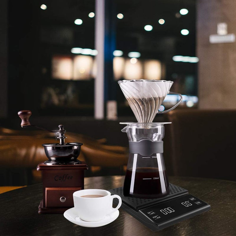 Eacam Digital Kitchen Scale, Coffee Scale with Timer LED Display Tare Function 3000g/ 0.1g Portable Electronic Scale Grams and Oz for Pour Over Cooking Baking - Image 2