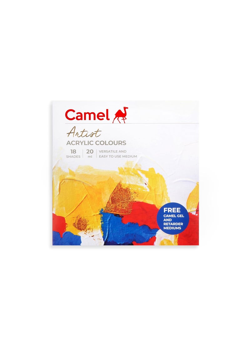 camel Camel Artist Acrylic colors - 18 Shades, 20ml, Multicolor (811191)  - Image 1