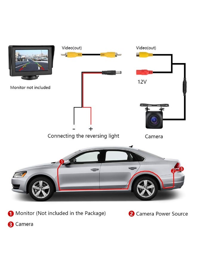 SANMUGEED Car Backup Camera Color HD 720P Reversing Camera with Great Night Vision IP68 Waterproof, Rearview Camera Wide Viewing Angle Lens for Cars Trucks Vans - Image 5