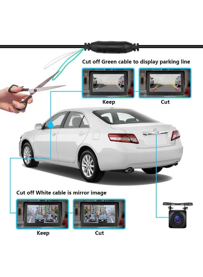 SANMUGEED Car Backup Camera Color HD 720P Reversing Camera with Great Night Vision IP68 Waterproof, Rearview Camera Wide Viewing Angle Lens for Cars Trucks Vans - Image 3