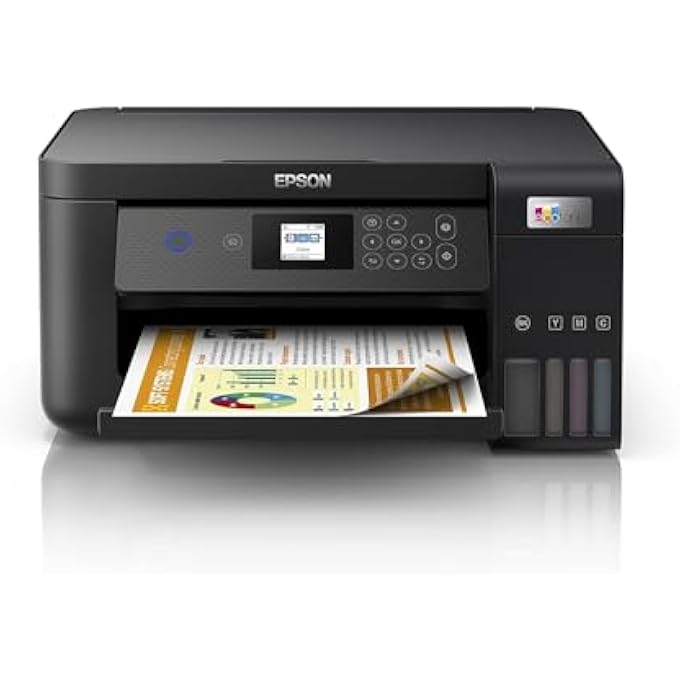 ECOTANK L4260 HOME INK TANK PRINTER DOUBLE SIDED A4 COLOUR 3 IN 1 PRINTER WITH WI FI DIRECT, SMART PANEL CONNECTIVITY AND LCD SCREEN, BLACK, COMPACT - Image 1