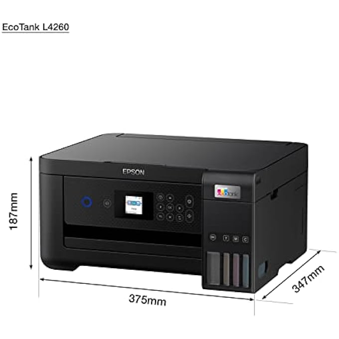 ECOTANK L4260 HOME INK TANK PRINTER DOUBLE SIDED A4 COLOUR 3 IN 1 PRINTER WITH WI FI DIRECT, SMART PANEL CONNECTIVITY AND LCD SCREEN, BLACK, COMPACT - Image 3