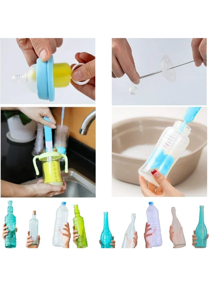 5 دي ام 7 Piece Baby Bottle - Jar -Jug Cleaning Brush Set