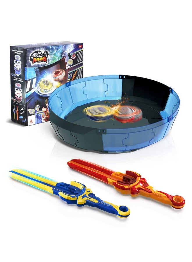 Infinity Nado Stadium - Battling Tops Burst Toy for Boys Grils Age 8-12 - Including Beystadium, 2 Gaming Top Toys, 2 Sword Launcher - Sapphire Blue and Flame Red - Image 1