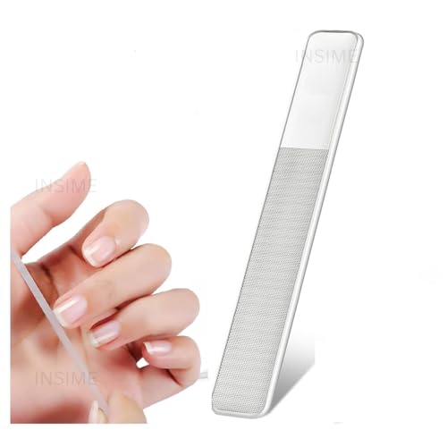 INSIME Nano Crystal Glass nail filer and buffer | Glass nail file with nail shaper for women girls | Washable Reusable Crystal Nail filler & Glass Nail Shiner polisher for professional manicure pedicure - Image 1