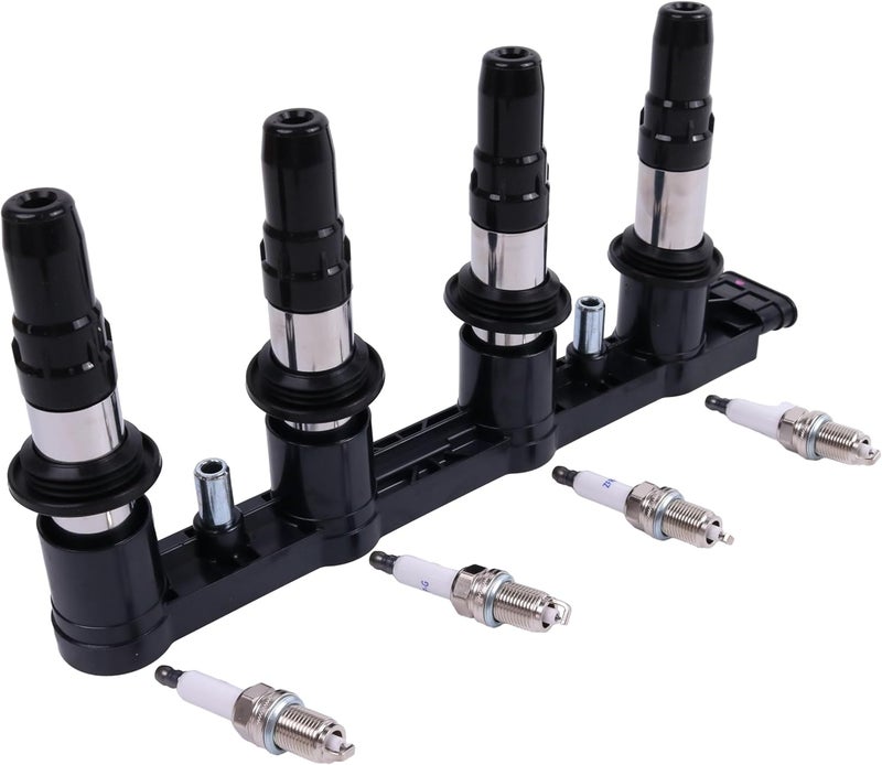 YLQASOON UF620 Ignition Coil and 4 Spark Plugs for Chevrolet, Pontiac, and Suzuki - Image 2