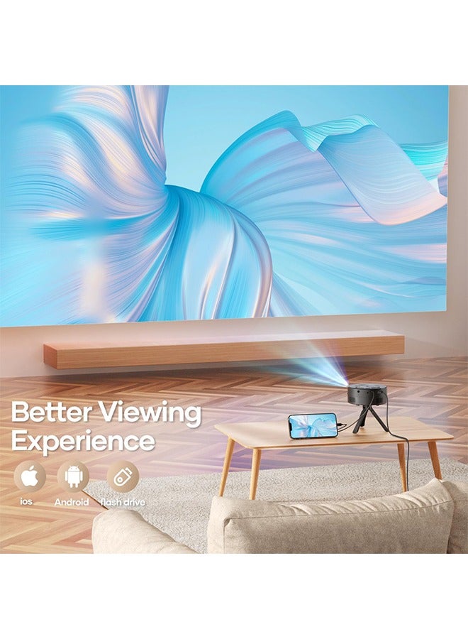 X-level Mini Projector with Bracket,Portable Movie Projector 1080P Support, 9500L Outdoor Projector for Home Theater Movie Phone Projector, Video Projector Compatible with Android / iOS / USB  - Image 3