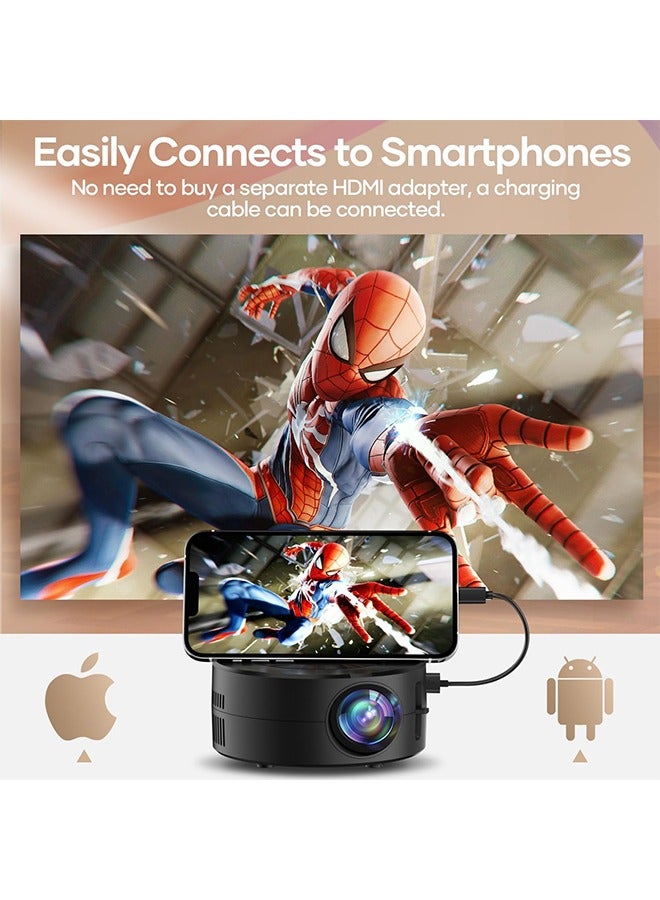 X-level Mini Projector with Bracket,Portable Movie Projector 1080P Support, 9500L Outdoor Projector for Home Theater Movie Phone Projector, Video Projector Compatible with Android / iOS / USB  - Image 5