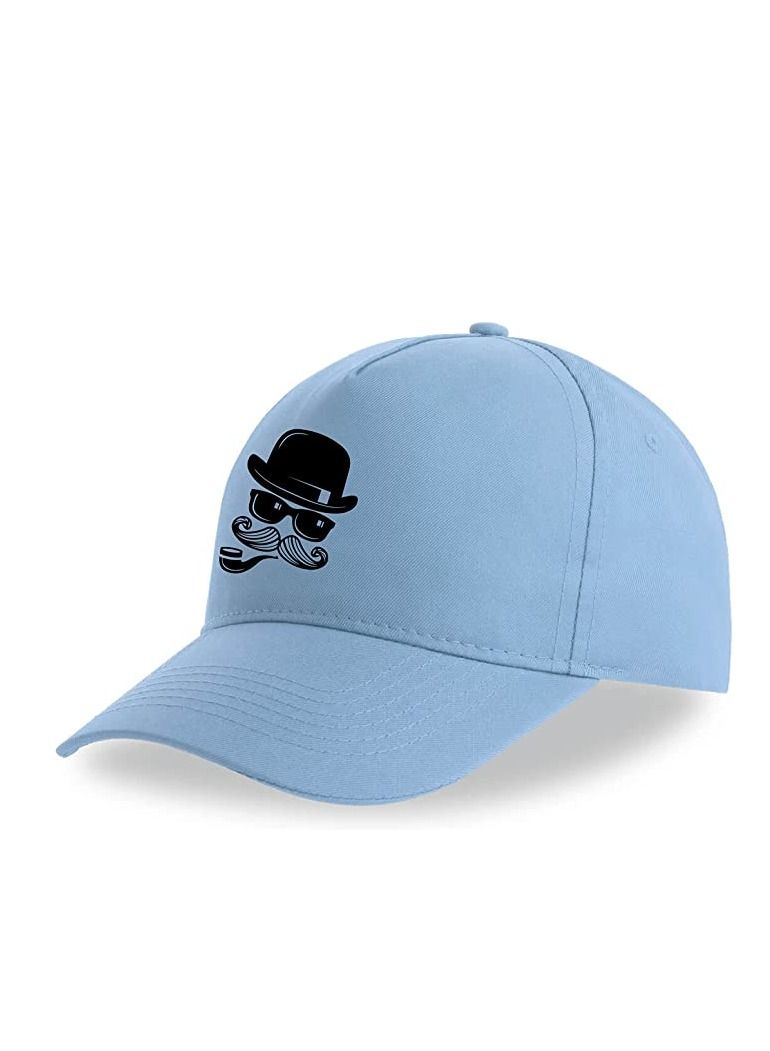 PRINTSHOP4ME Moustache Caps For Movember,Mobro,No Shave,Mens Health Awareness  Light Blue - Image 2