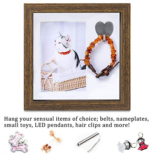 KCRasan Pet Memorial Picture Frame - Sentiment Frame for Loss of Dog or Cat Gifts - Pet Collar Frame Remembrance Sympathy Keepsake, Brown - Image 4