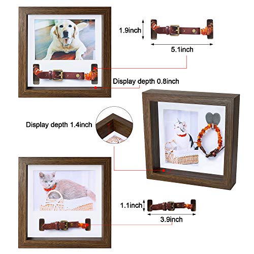 KCRasan Pet Memorial Picture Frame - Sentiment Frame for Loss of Dog or Cat Gifts - Pet Collar Frame Remembrance Sympathy Keepsake, Brown - Image 2